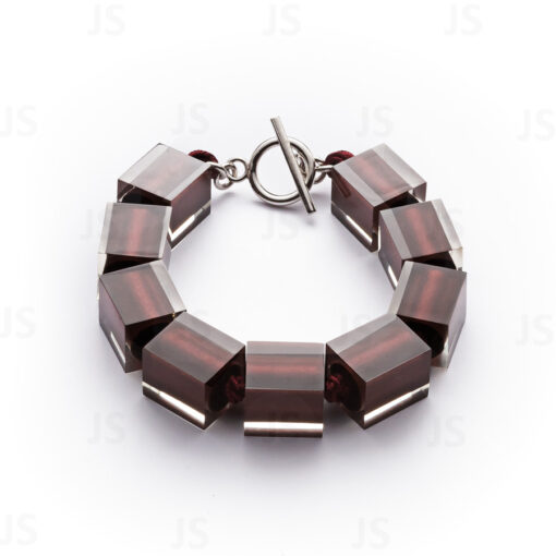 Bracelet Burgundy T-Bar  Bead Size 3 (23cm)