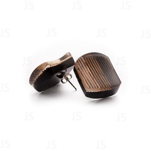 Earrings Studs Zilk Brown (28mm)