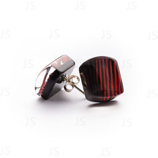 Earrings Studs Zilk Red (15mm)