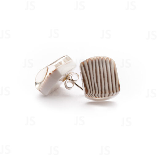 Earrings Studs Zilk White (15mm)