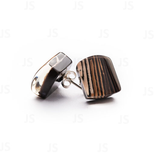 Earrings Studs Zilk Brown (15mm)
