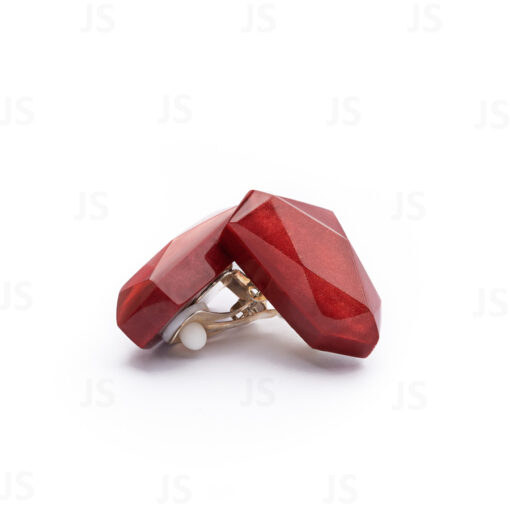 Earrings Clips Red / Ruby (30mm)