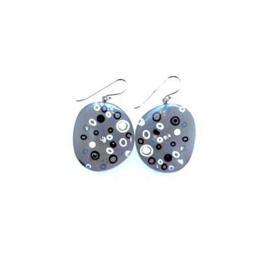 Earrings Black with Swarovski crystals (30mm) - Image 5