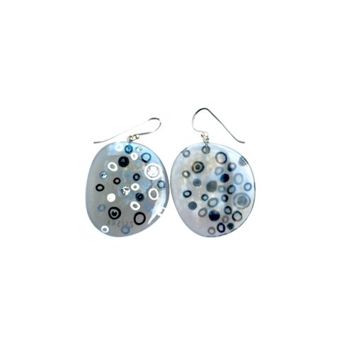 Earrings Black with Swarovski crystals (30mm) - Image 4