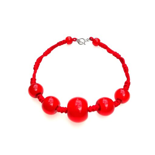 Necklace Red T-Bar (52cm) Bead Size 1-3