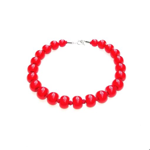 Necklace Red T-Bar 52cm (Bead size 4)