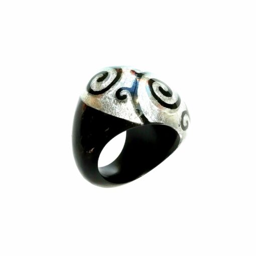 Ring Swirl Silver Black - Image 2