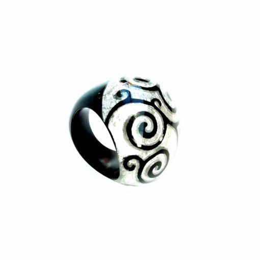 Ring Swirl Silver Black