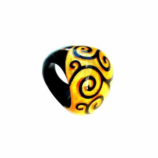 Ring Swirl Gold Black