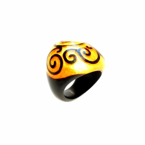 Ring Swirl Gold Black - Image 5