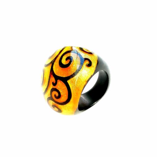 Ring Swirl Gold Black - Image 4
