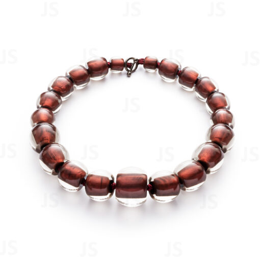 Necklace Burgundy T-Bar (54cm) Bead Size 1-3