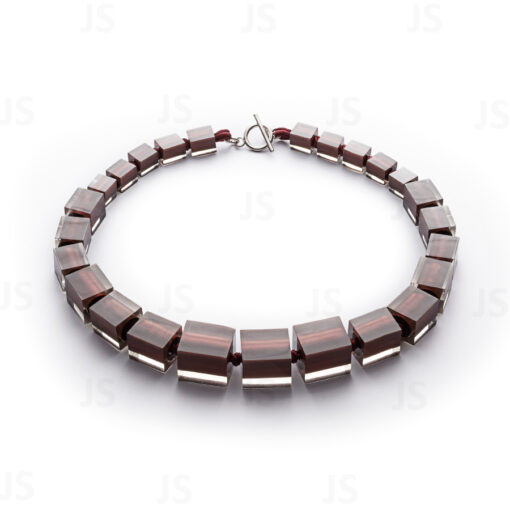 Necklace Burgundy T-Bar (56cm) Bead Size 1-4