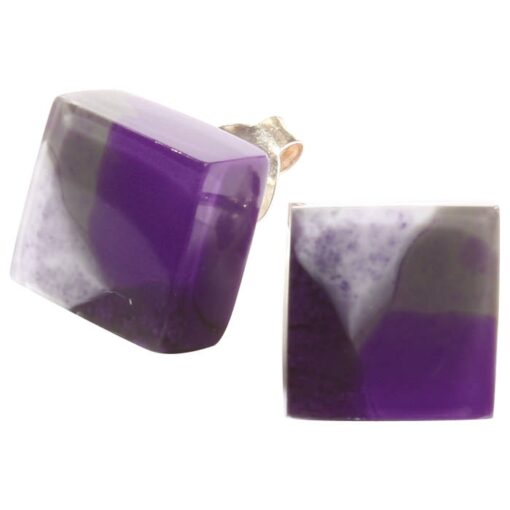 Earrings Square Violet Cloud - Stud (15cm x 15cm)