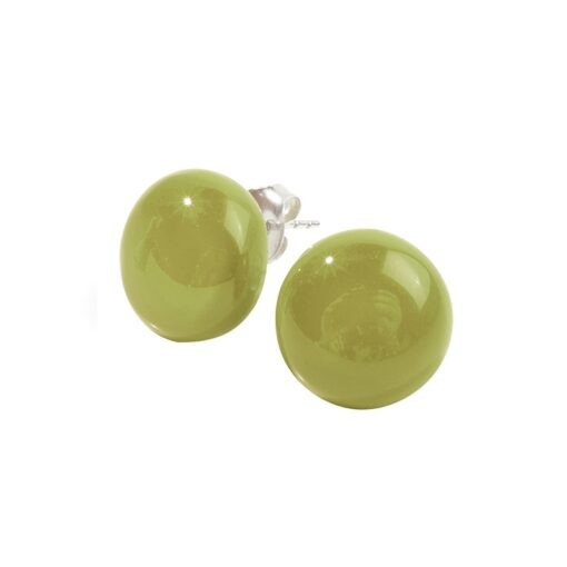 Earrings Round Green - Stud (Ø 1.2cm)