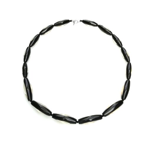 Necklace Black - Bullet Bead T-Bar (96cm)