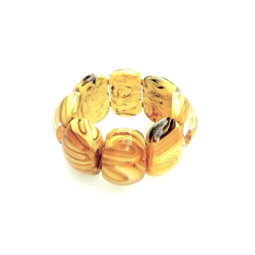 Bracelet Yellow Marble - Elastic band (L)