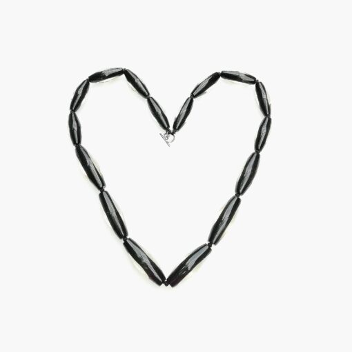 Necklace Black - Bullet Bead T-Bar (96cm) - Image 3