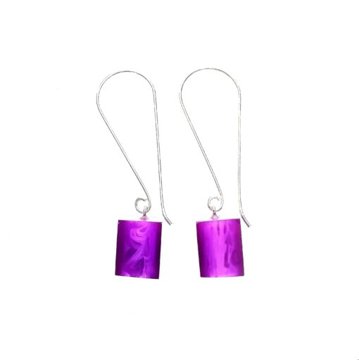 Earrings Square Purple - Cube size 4