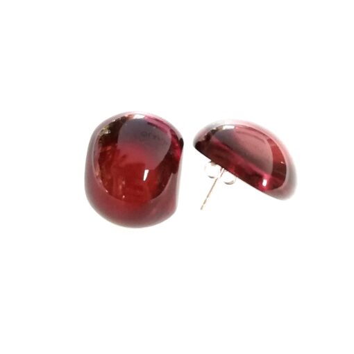 Earrings Burgundy - Stud (20mm Tall)