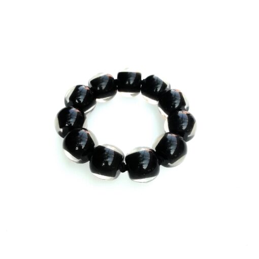 Bracelet Black - Elastic band (Bead size 3) Large Size