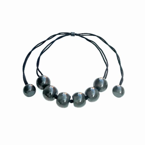 Necklace Dark Grey - Bead size 2 (Adjustable)