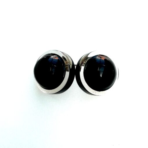 Earrings Studs Black/Clear (13mm)