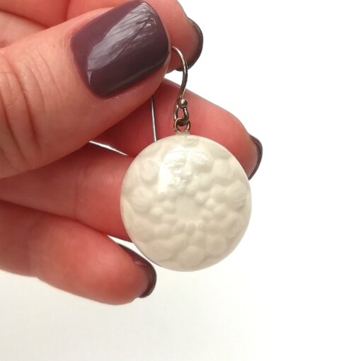 Earrings Lotus White (22 mm) - Image 3