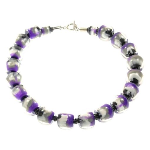 Necklace Violet Cloud, T-Bar, Bead Size - 3 (52cm)