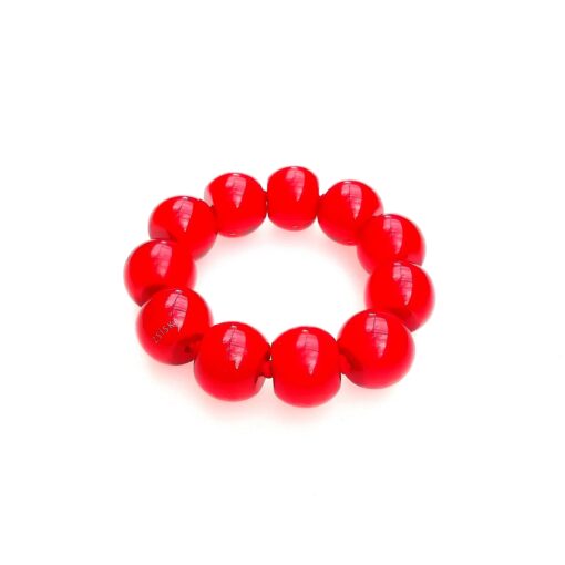 Bracelet Red - Elastic band, Bead size 3 (L)