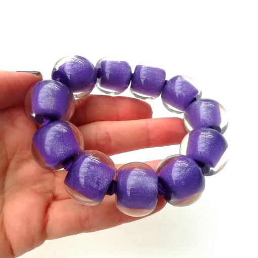 Bracelet Purple - Elastic band (Bead size 3) - Image 3