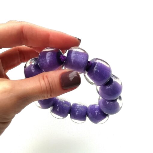 Bracelet Purple - Elastic band (Bead size 3) - Image 2