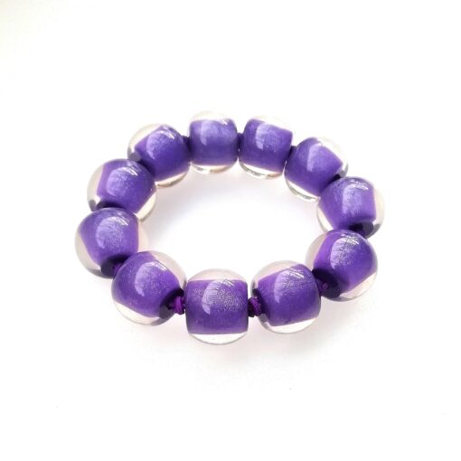 Bracelet Purple - Elastic band (Bead size 3)