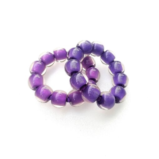 Bracelet Violet Pearl Purple - Elastic band (Bead size 3) - Image 7