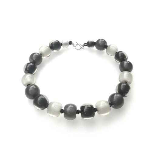 Necklace Black/Grey - Bead size 3 (T-Bar) 52cm