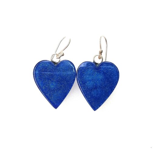 Earrings Heart  Vivid Blue (25mm) - Image 2