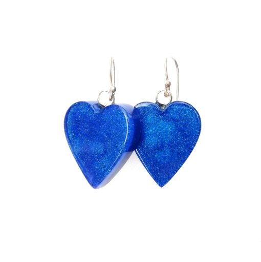 Earrings Heart  Vivid Blue (25mm)