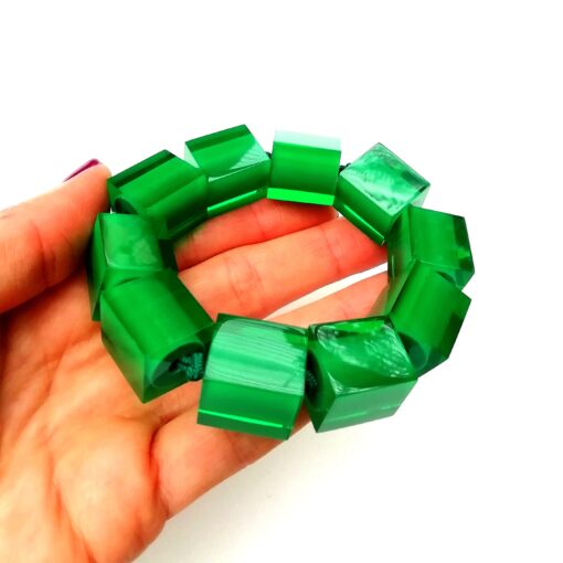 Bracelet Vivid Green Elastic Band - Cube Size 4 (M) - Image 5