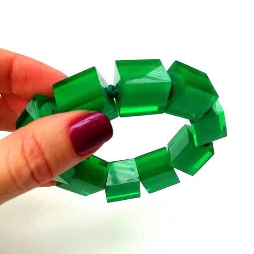 Bracelet Vivid Green Elastic Band - Cube Size 4 (M) - Image 3