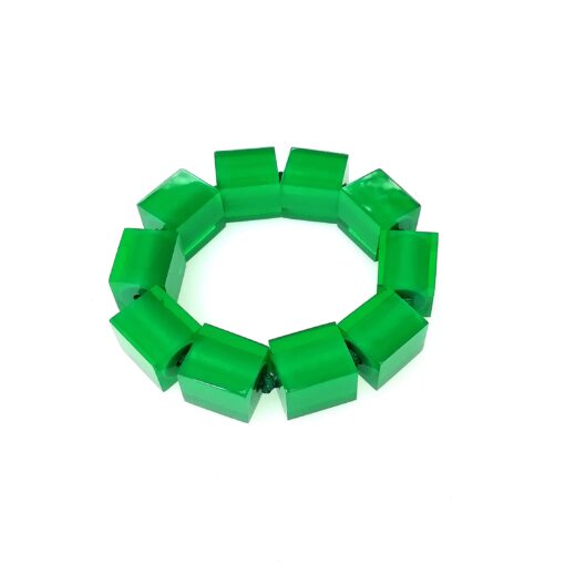 Bracelet Vivid Green Elastic Band - Cube Size 4 (M)