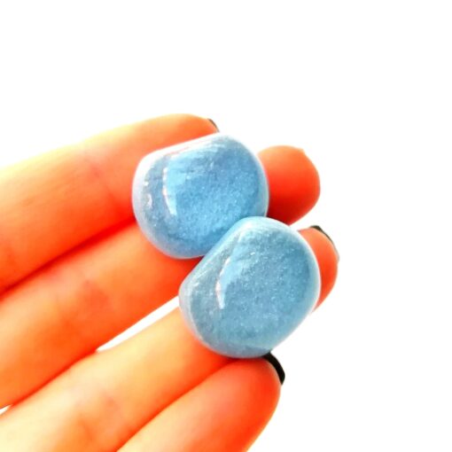 Earrings Sky Blue - Stud (20mm Tall) - Image 4