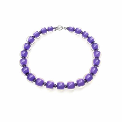 Necklace Purple T-Bar 49cm (Bead SIze 4) - Image 2