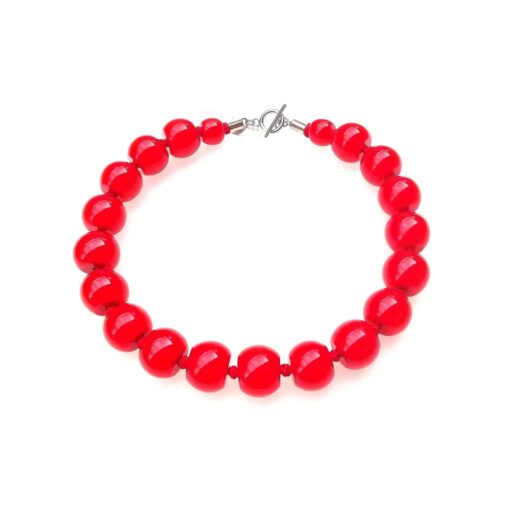 Necklace Red T-Bar 52cm (Bead size 3)