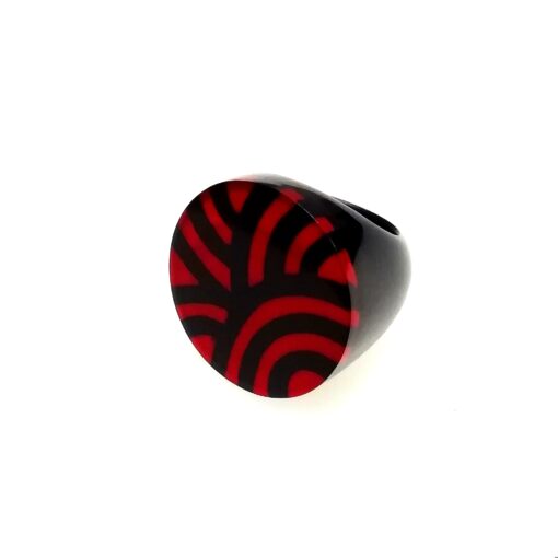 Rings Red Black, Size Large