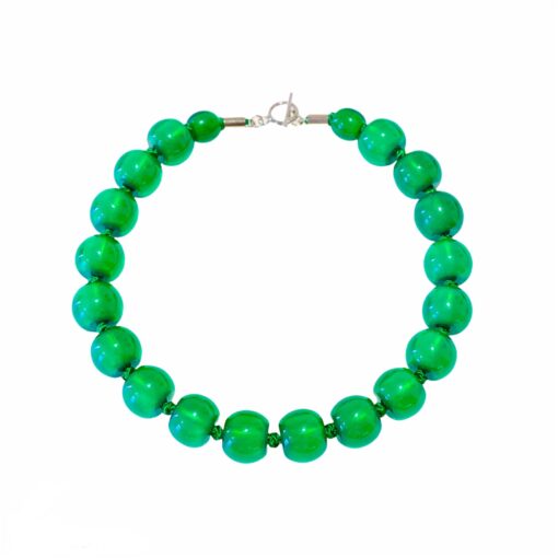 Necklace Vivid Green T-Bar 52cm (Bead size 3)