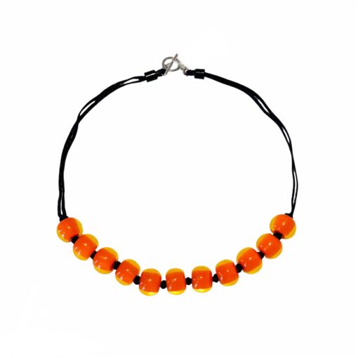 Necklace Orange T-Bar 52cm (Bead size 4)