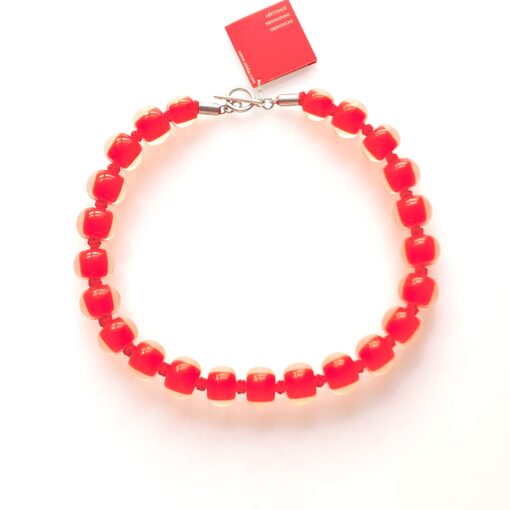 Necklace Chilli Red T-Bar 52cm (Bead size 4) - Image 2
