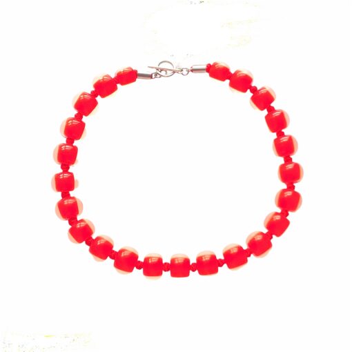 Necklace Chilli Red T-Bar 52cm (Bead size 4)
