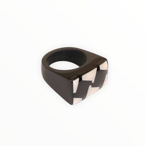 Ring Black and White rectangle - Image 2