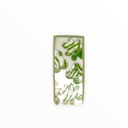 Ring White and Silver and green with Patterns (Size L) - Image 2